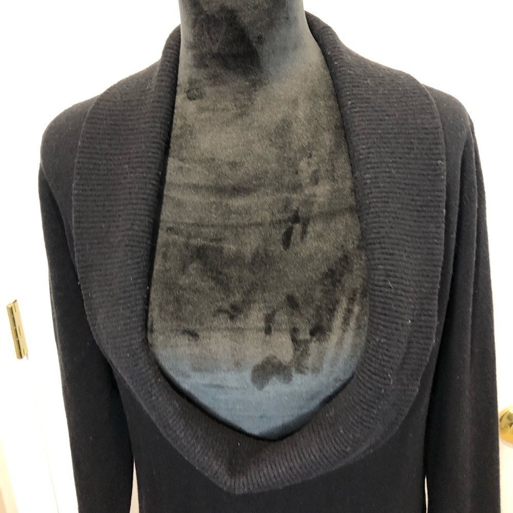 Ann Taylor Loft black open cowl neck sweater size large - Picture 3 of 12